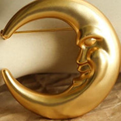 Crescent Moon Brooch