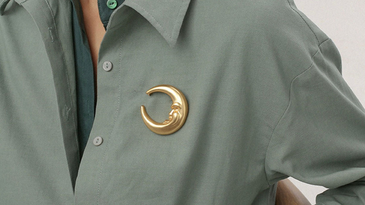 Crescent Moon Brooch