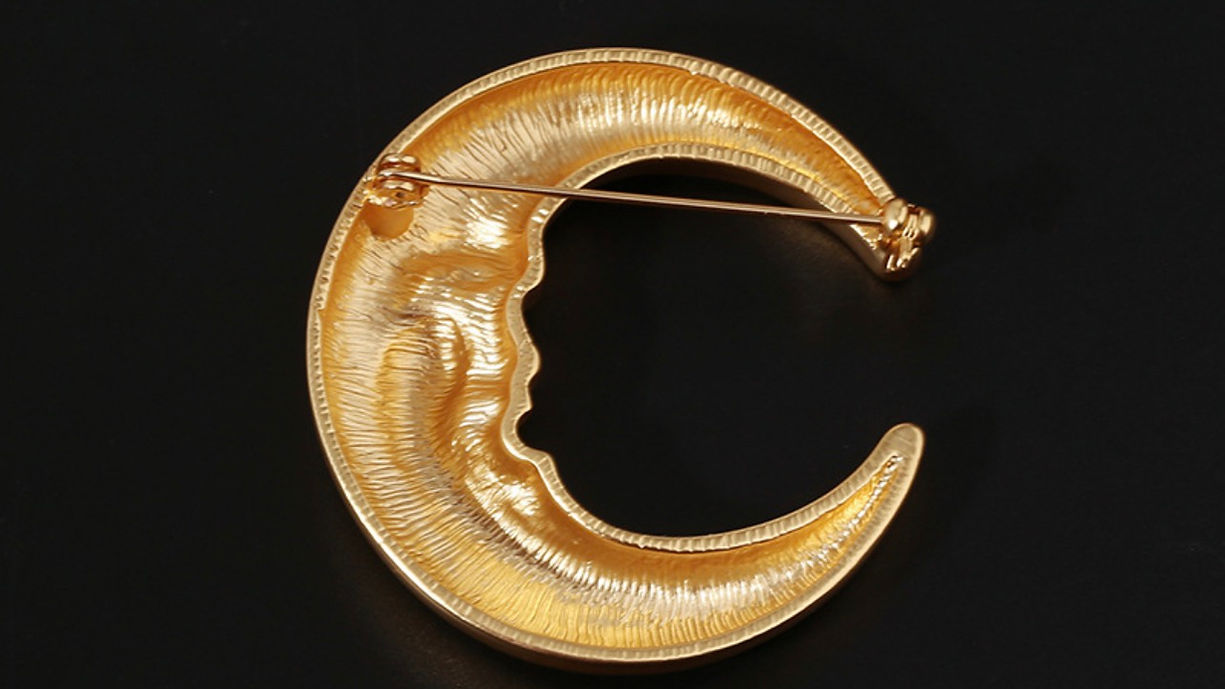 Crescent Moon Brooch