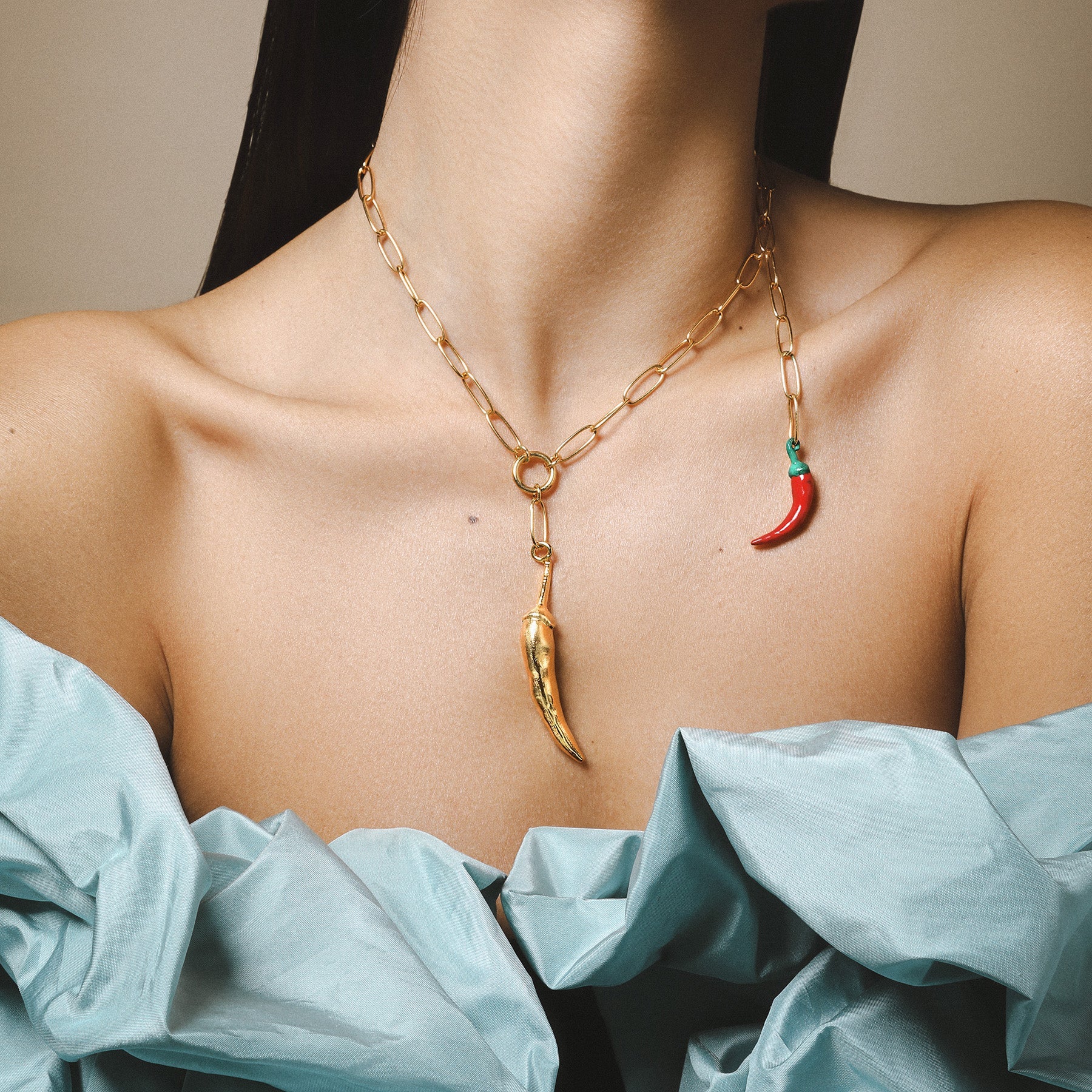 Gold Chili Necklace