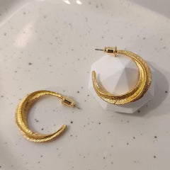 Gold Twist Hoop Earrings