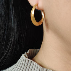 Gold Twist Hoop Earrings