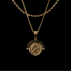 Warrior 'Veni Vidi Vici' - Double Sided Pendant ( Gold )