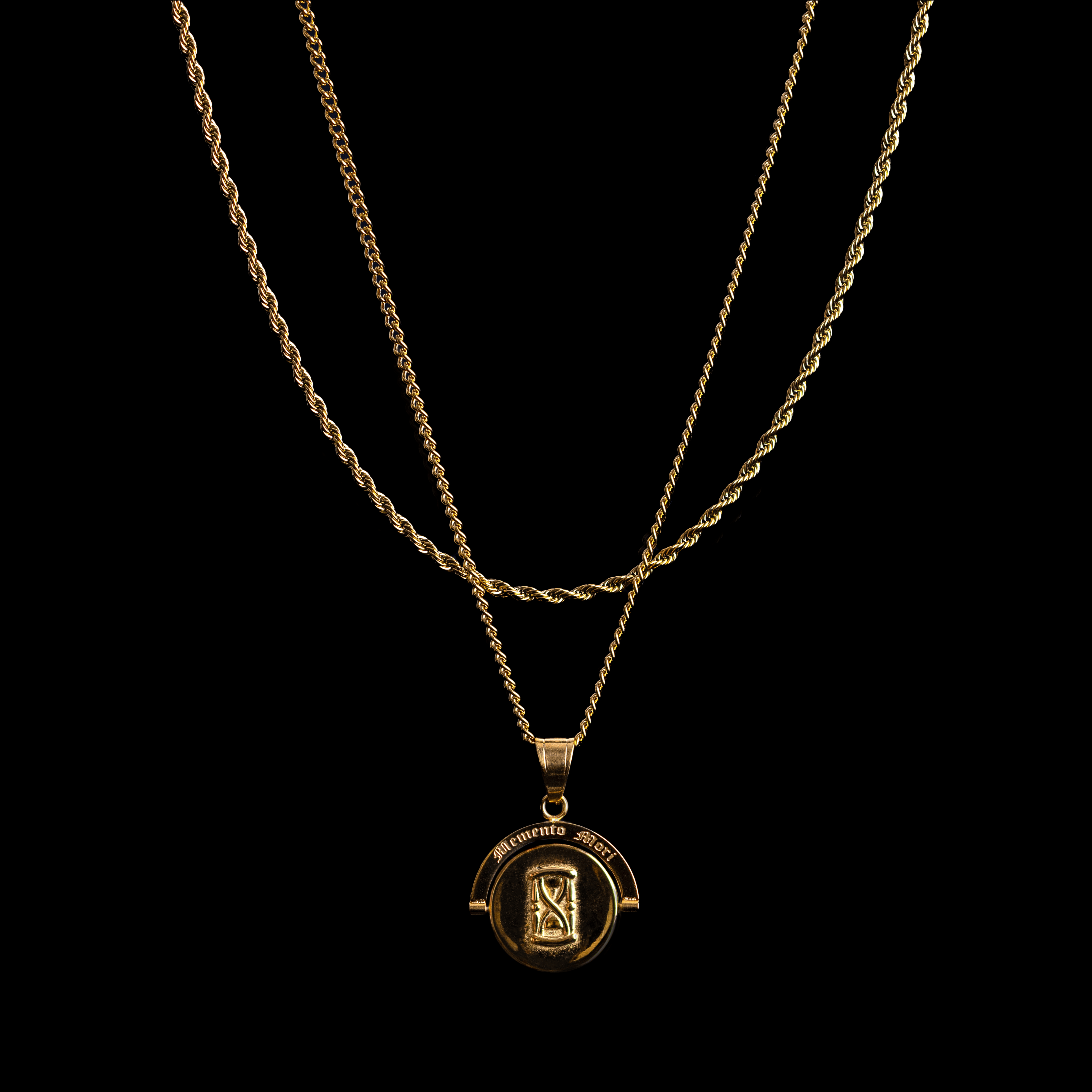 'Memento Mori' - Double Sided Pendant ( Gold )