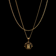 'Memento Mori' - Double Sided Pendant ( Gold )