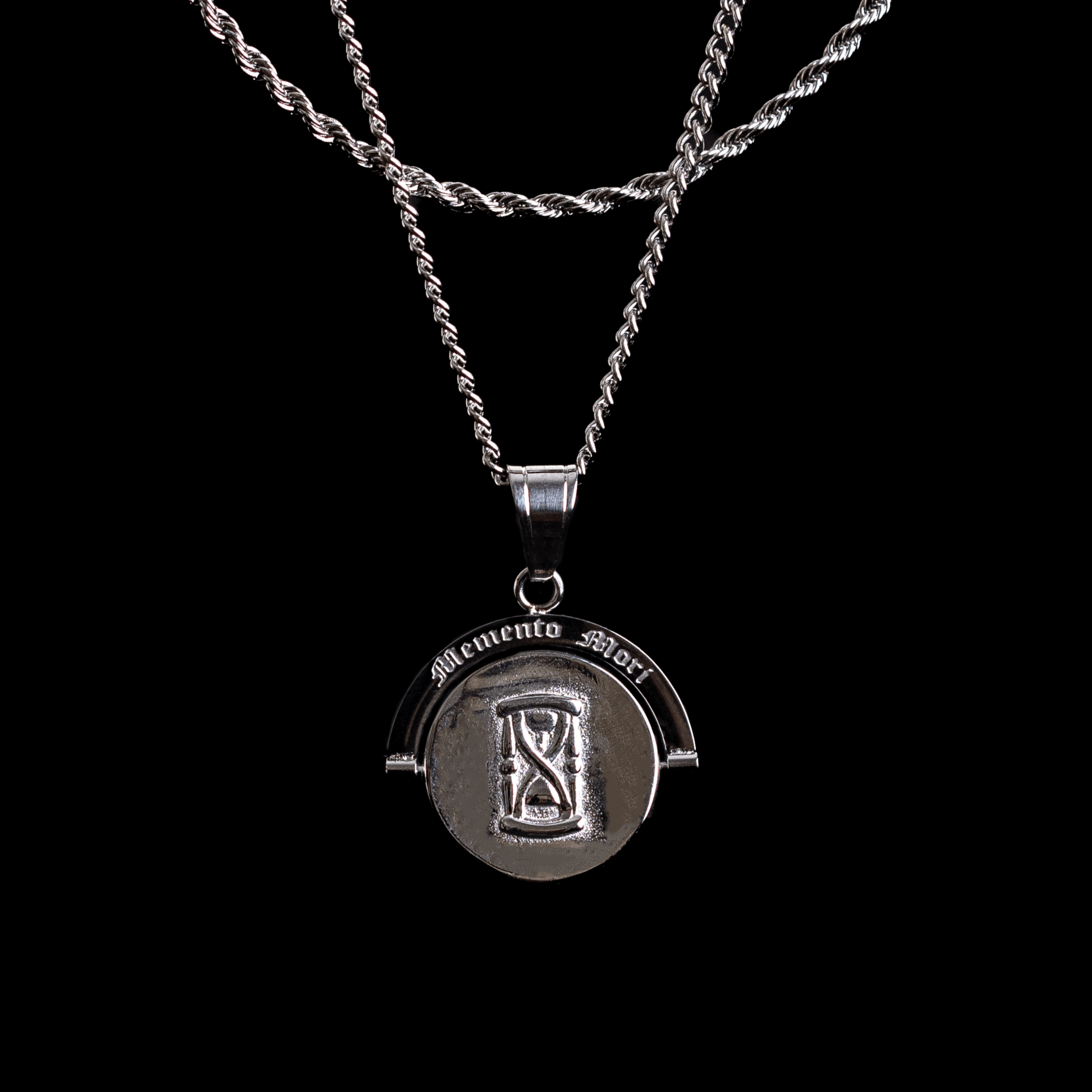 'Memento Mori' - Double Sided Pendant ( Silver )