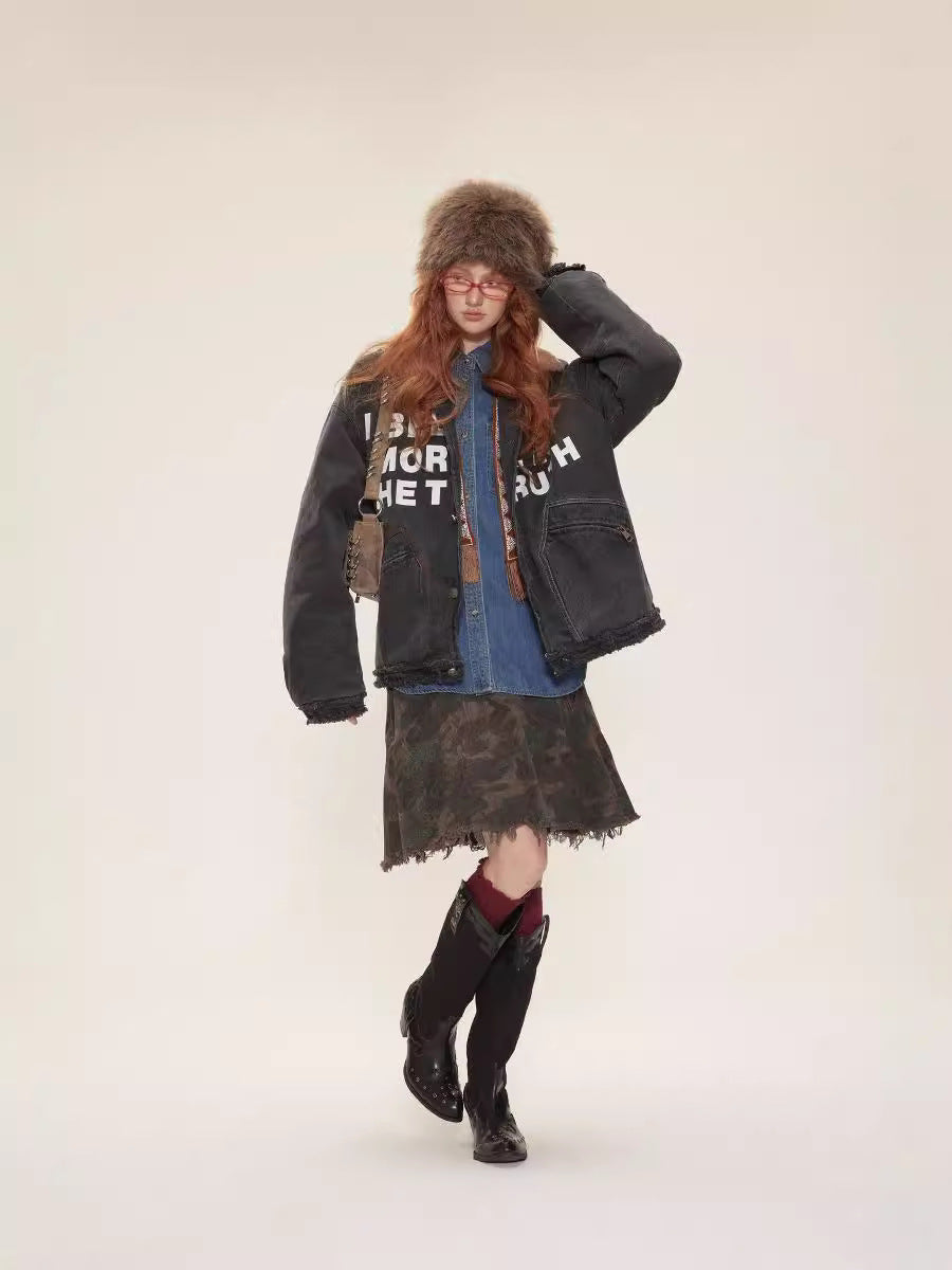 TODAMU® new winter new sweet retro loose denim and cotton jacket