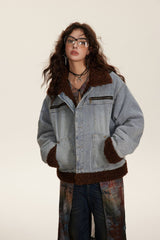 TODAMU® American Vintage Loose-Fit Shearling Cotton Jacket for Women