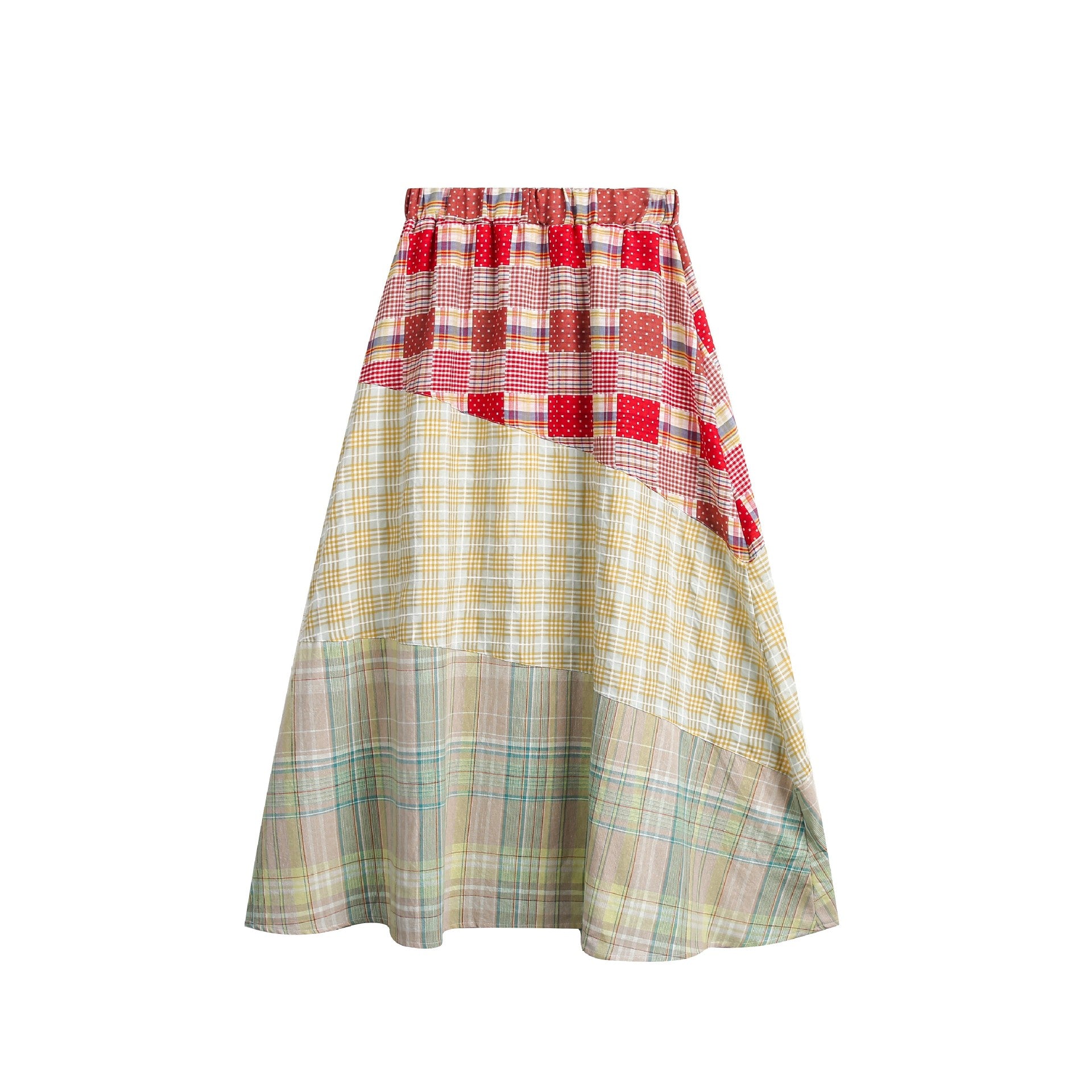 TODAMU® Women's American Retro Spliced Skirt Long Skirt