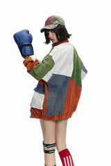 TODAMU® American retro colorful patchwork jacket