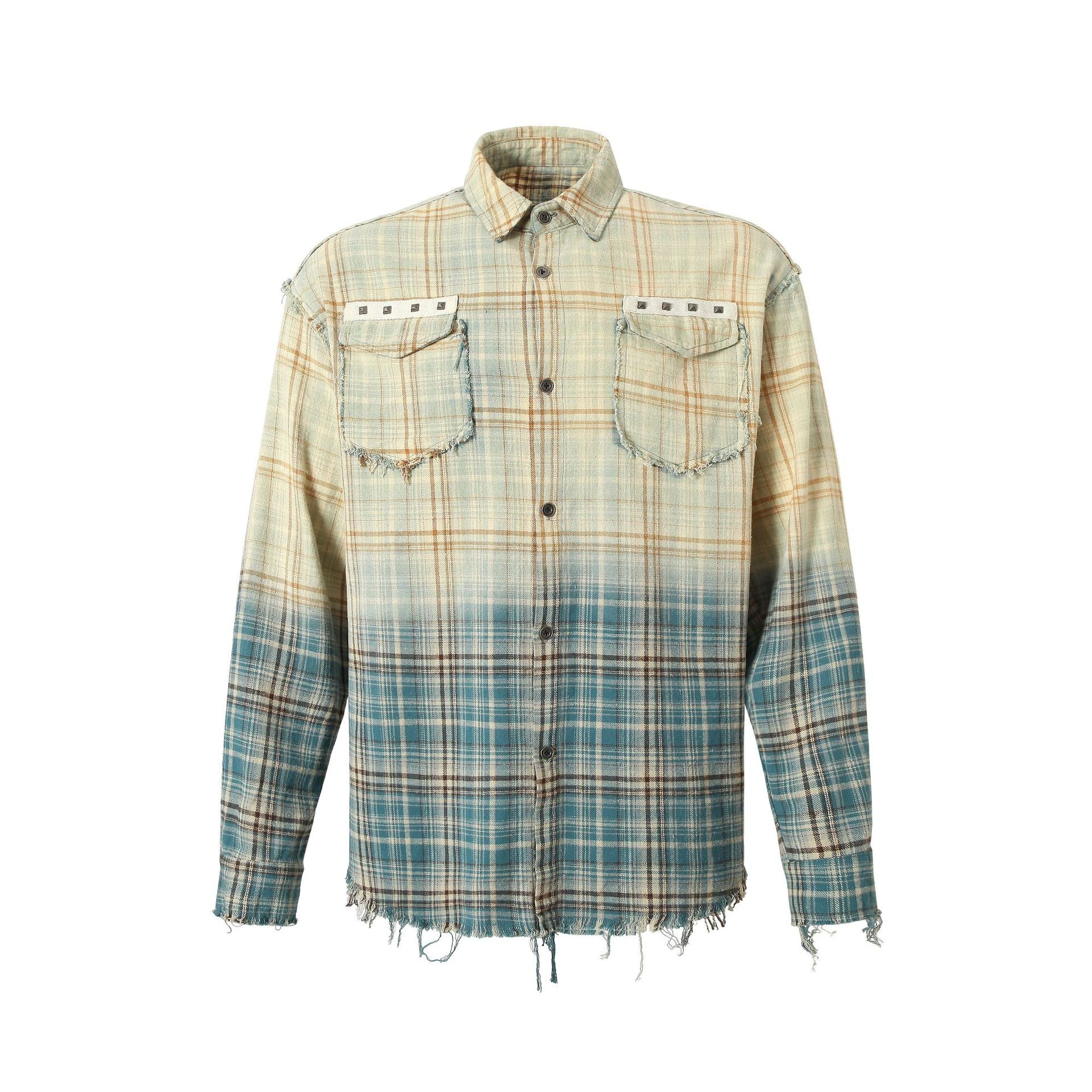 TODAMU® American retro sun beach washed long sleeve shirt