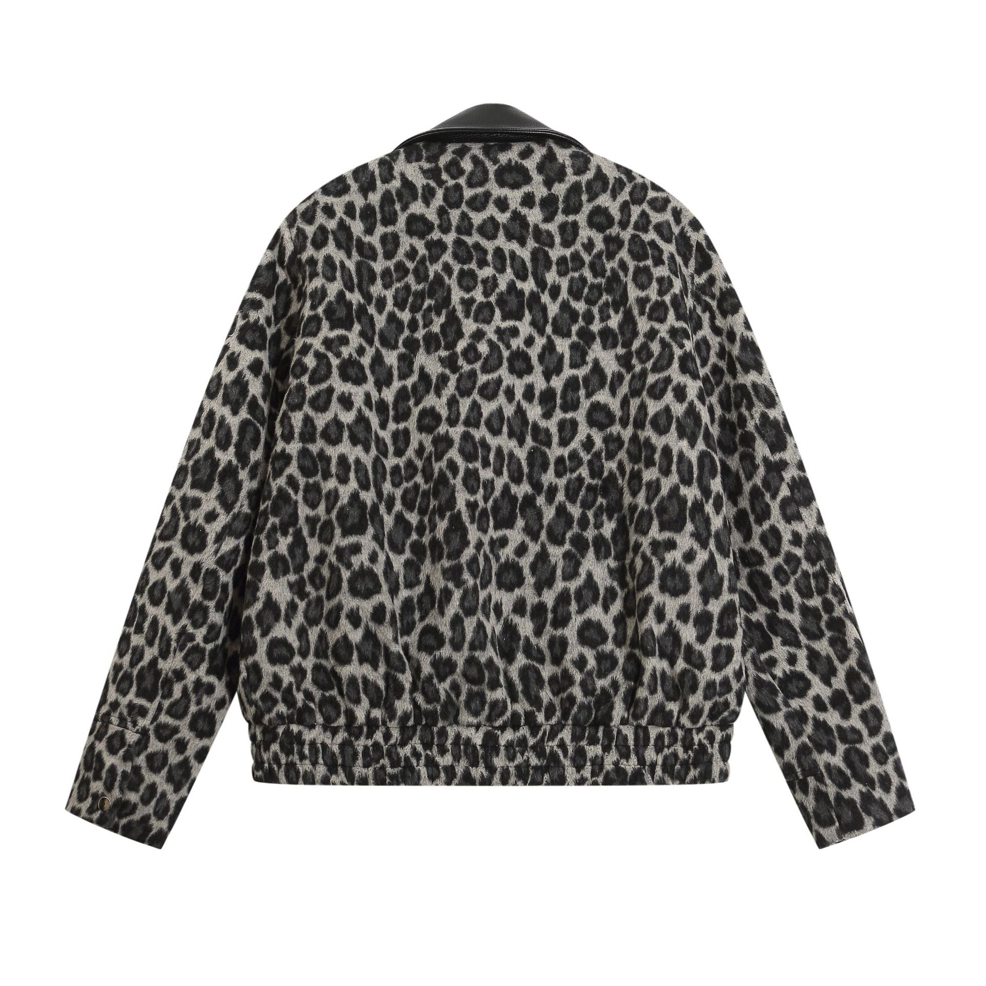 TODAMU® Women's New American Retro Loose Leopard Print Wool Jacket