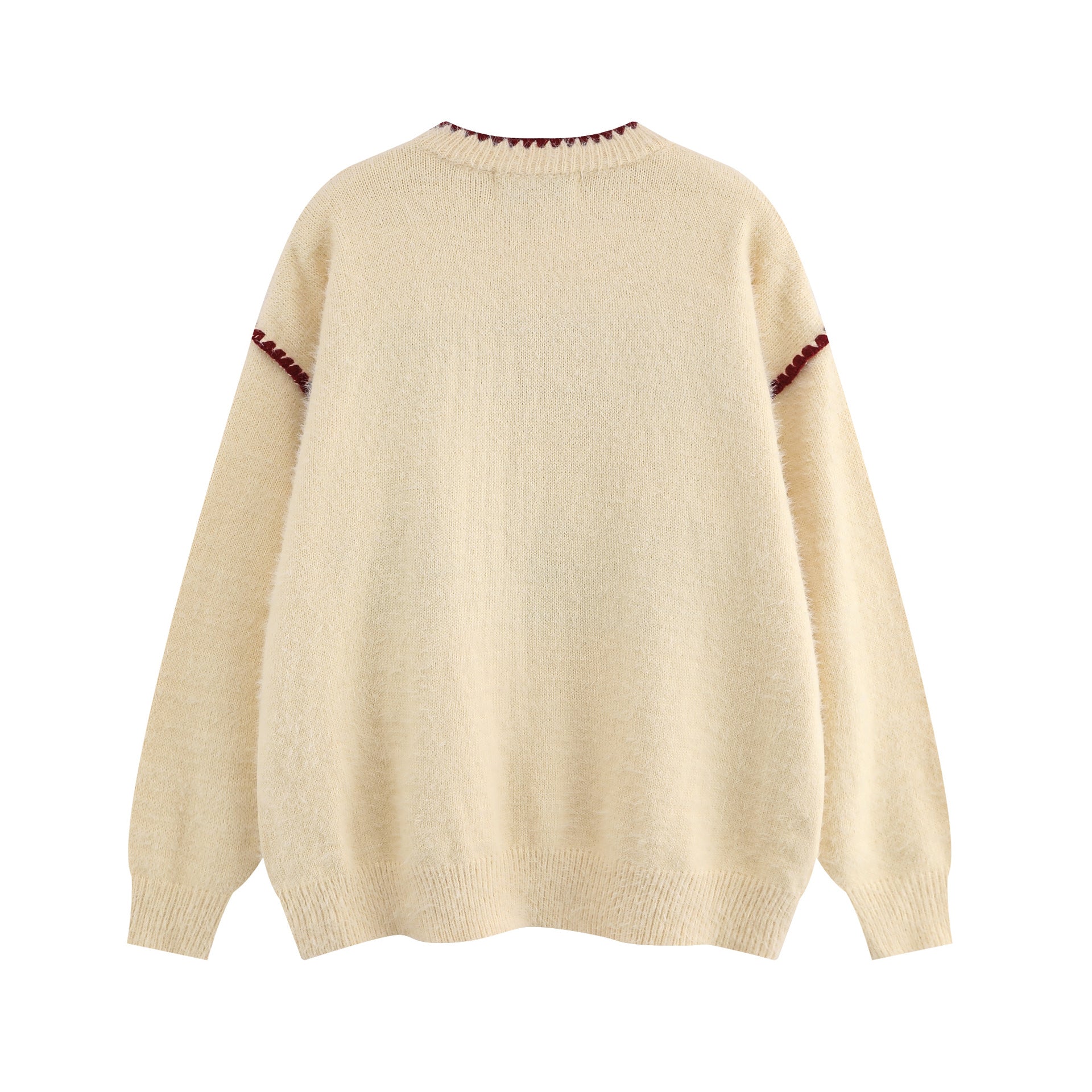 TODAMU® American retro contrast color loose knitted sweater