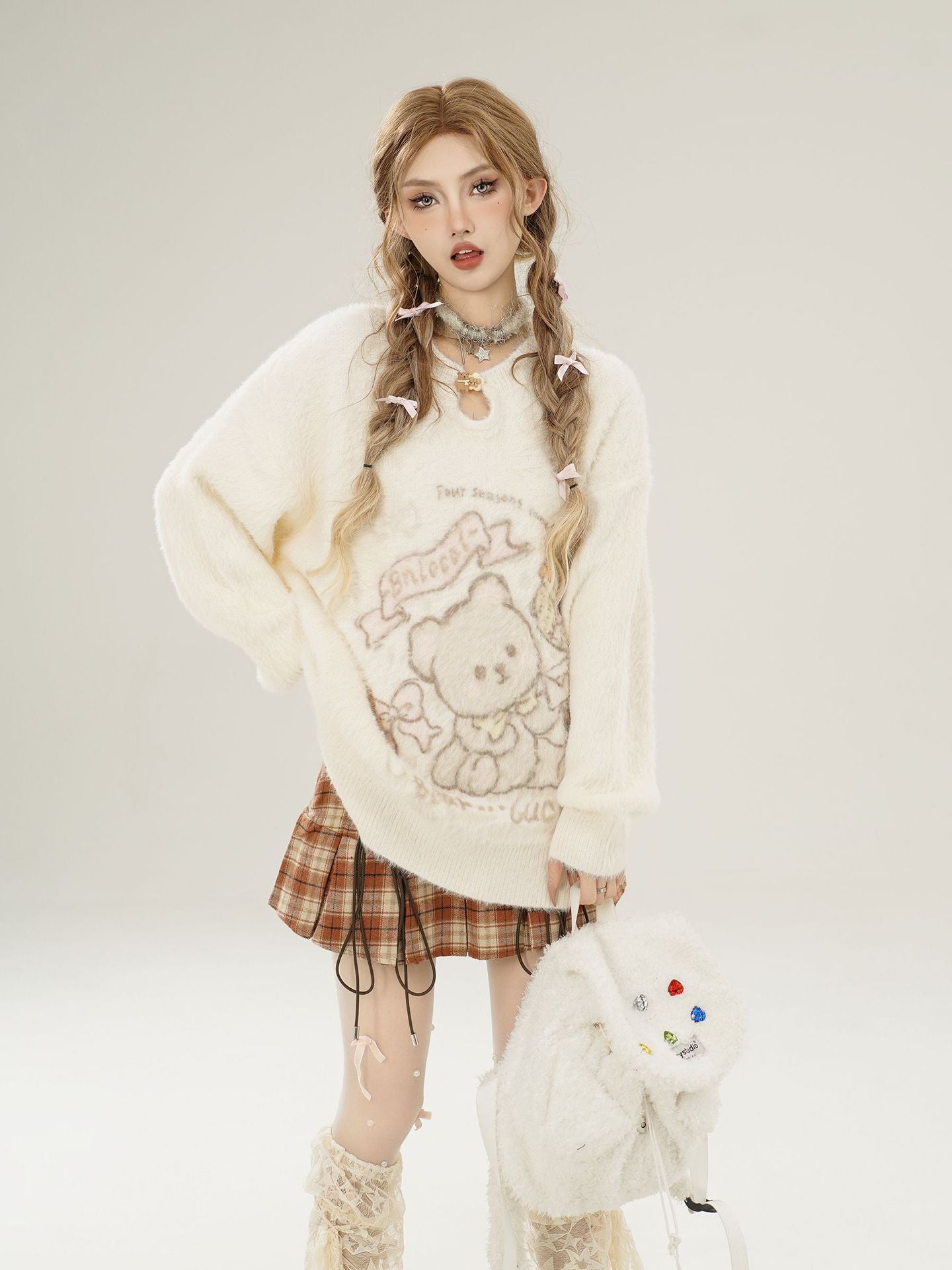 TODAMU® women's clothing sweet girly furry loose sweater