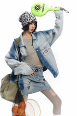 TODAMU® Women's American retro wave denim jacket