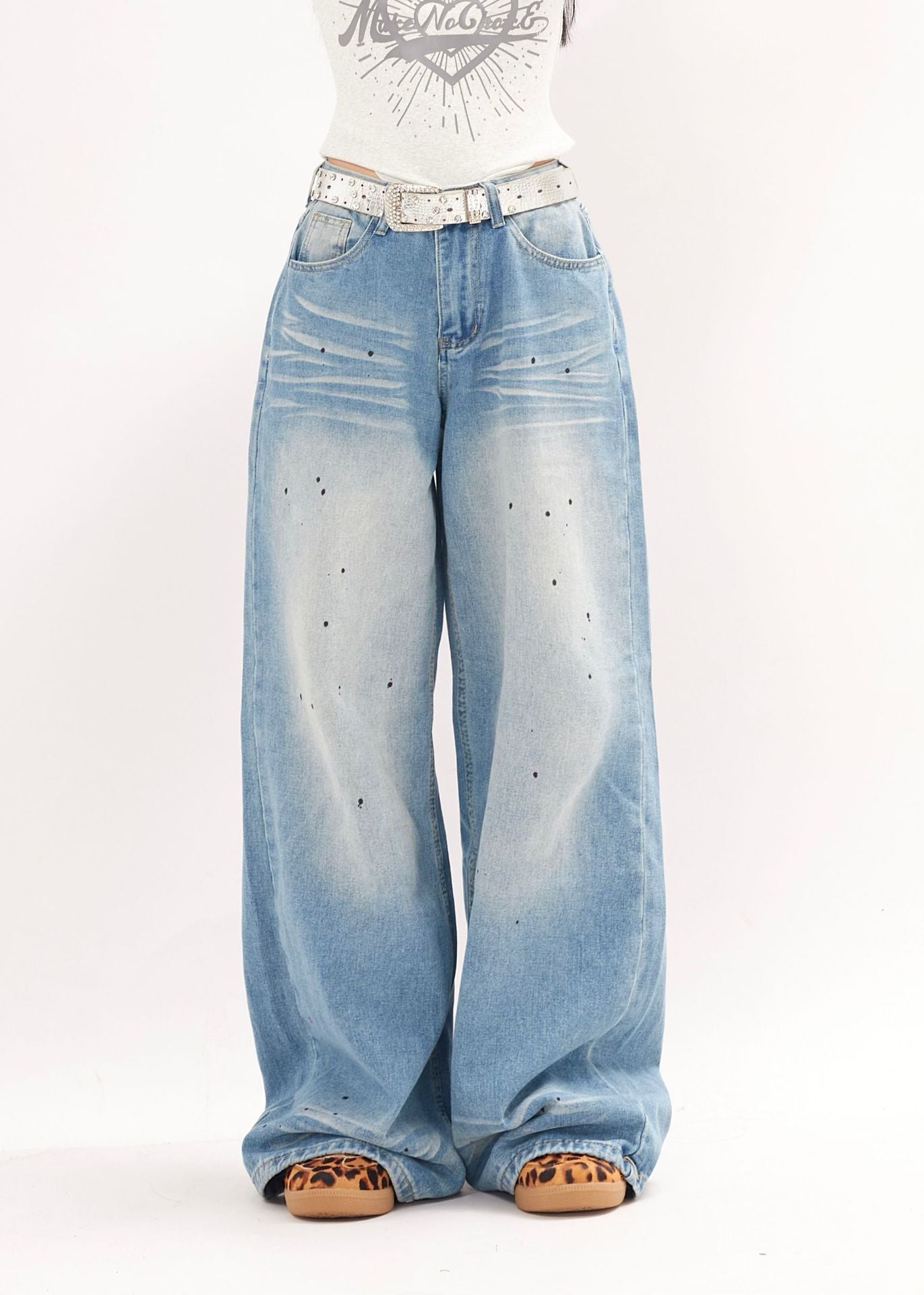 TODAMU® merican Retro Street Trend Washed Denim Trousers