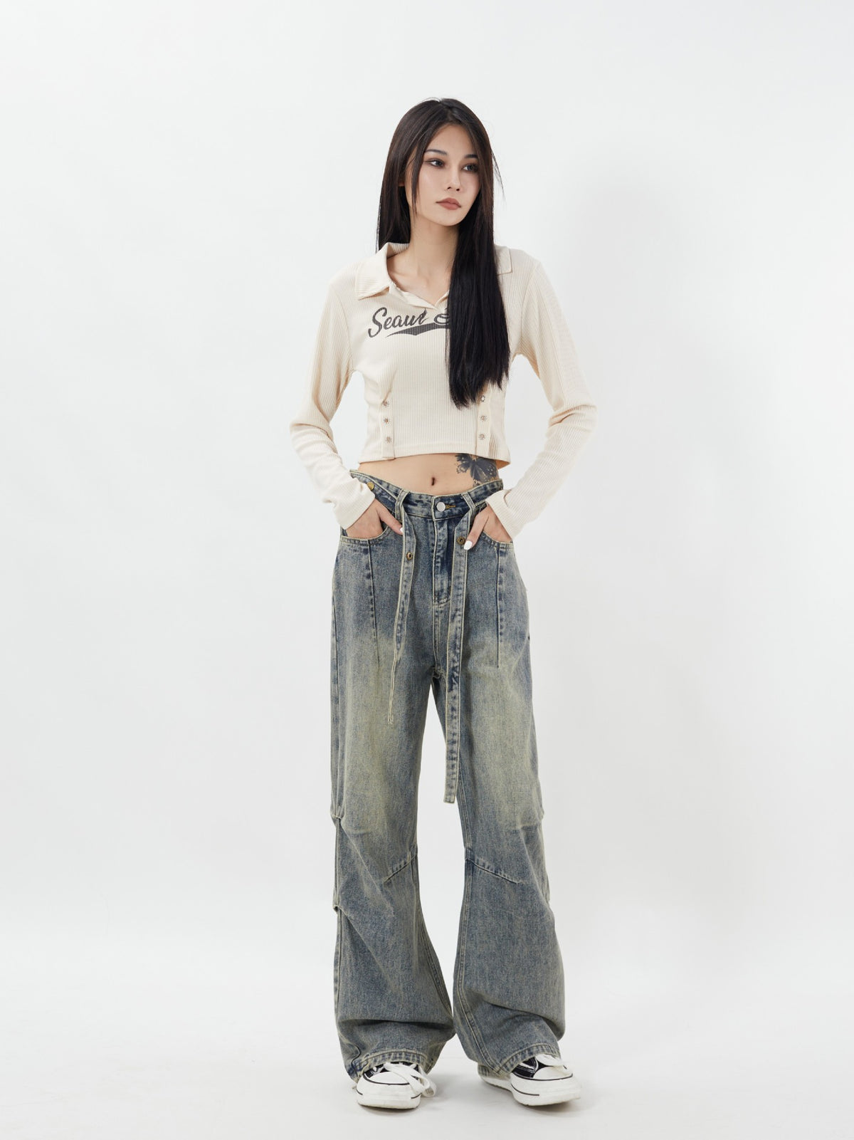 TODAMU® Women's New Loose American Retro Washed Denim Trousers