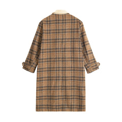 TODAMU® Winter Loose-Fit Stand Collar Checkered Wool Coat