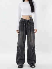 TODAMU® Women's New Loose American Retro Washed Denim Trousers