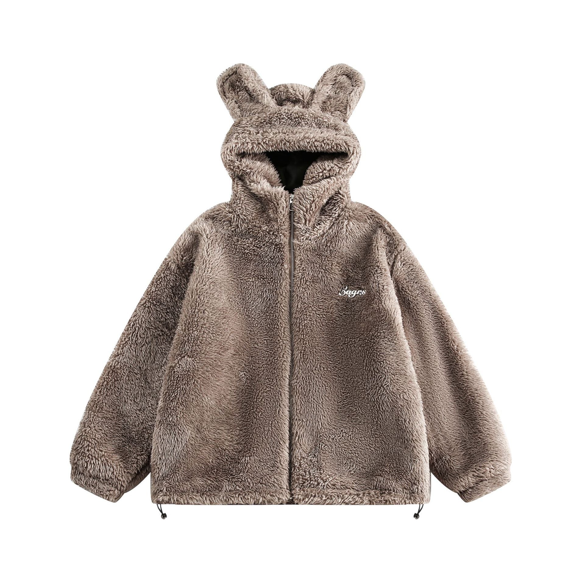 TODAMU® new winter new cute and interesting bunny lamb wool hooded cotton jacket