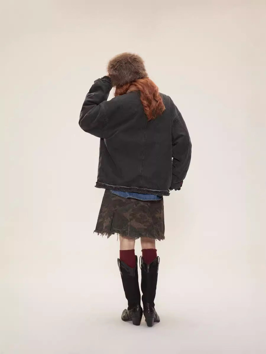 TODAMU® new winter new sweet retro loose denim and cotton jacket