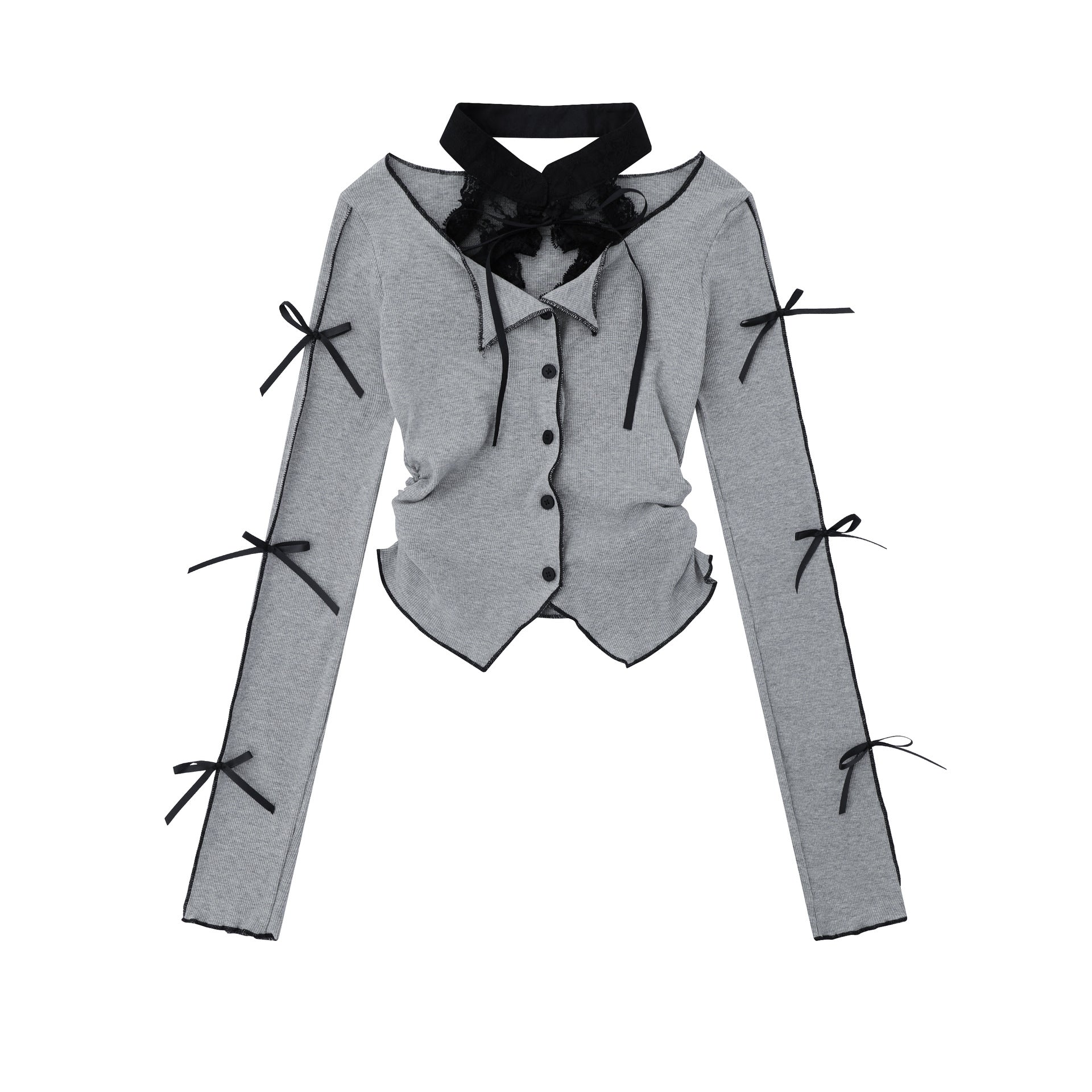 TODAMU® Sexy Girl Bow Tie Long Sleeve T-Shirt for Women