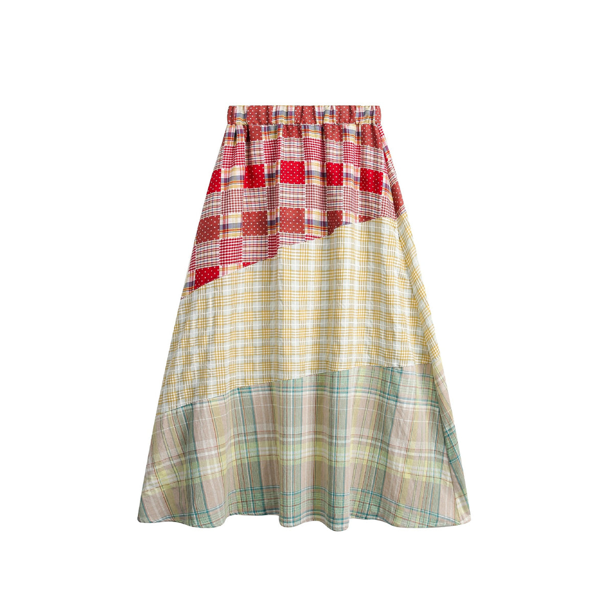 TODAMU® Women's American Retro Spliced Skirt Long Skirt