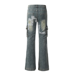 TODAMU® New American Retro Hot Girl Personalized Denim Trousers