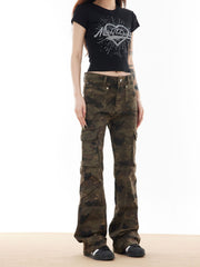 TODAMU® New Women's Clothing American Street Fashion Hot Girl Camouflage Denim Trousers