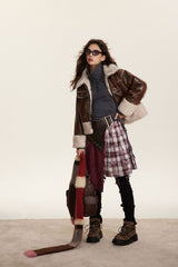 TODAMU® new winter style American retro loose fur all-in-one short cotton jacket