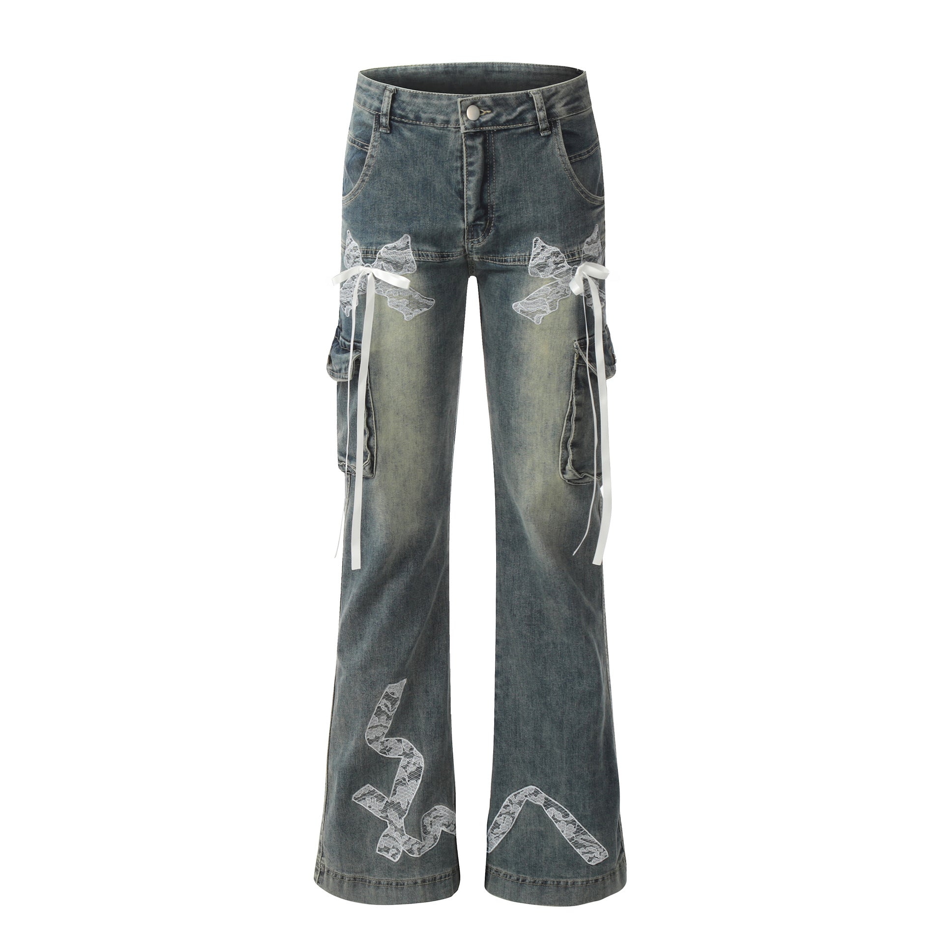 TODAMU® New American Retro Hot Girl Personalized Denim Trousers