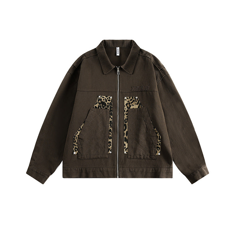 TODAMU® Women's American retro cheetah military jacket