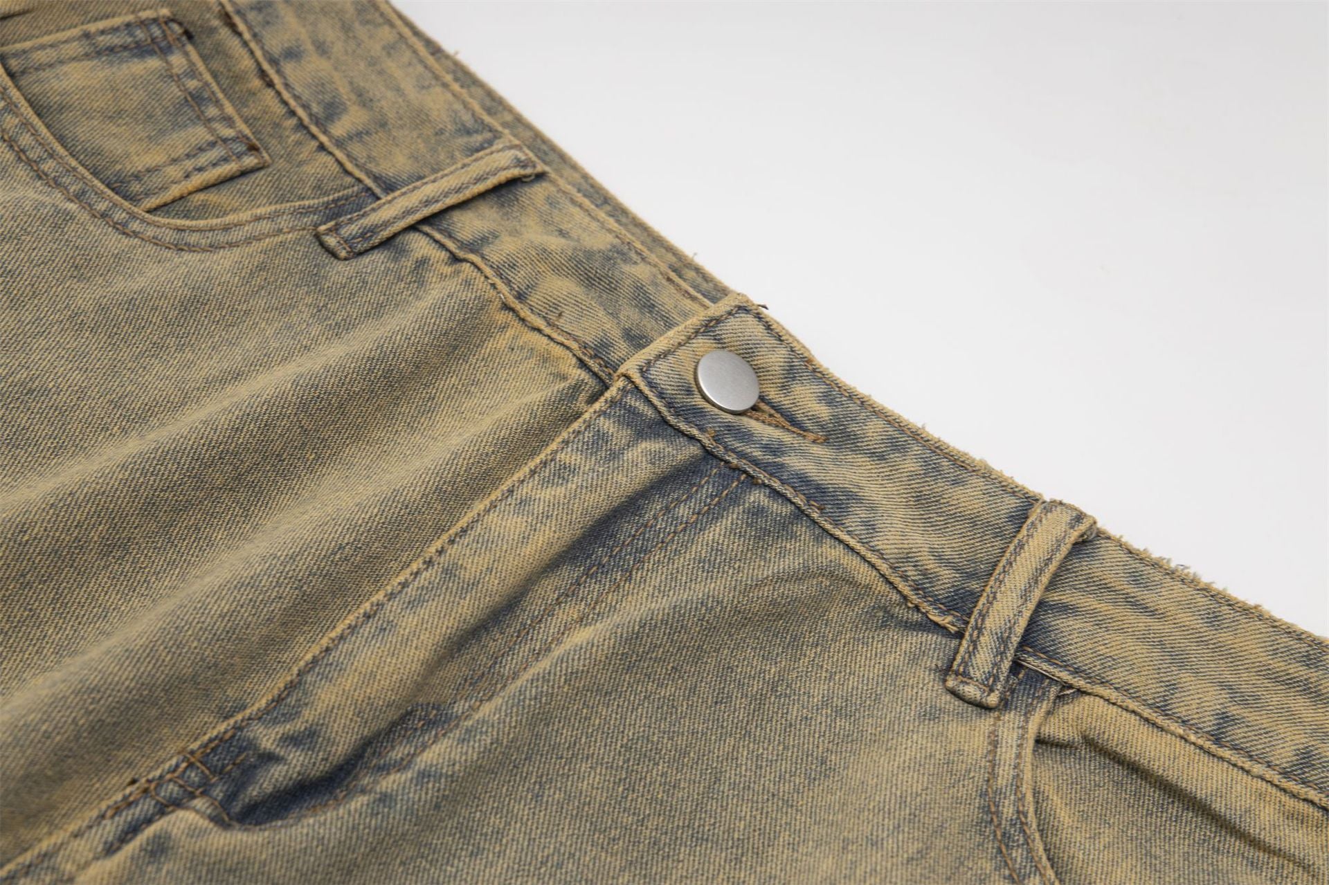 TODAMU® new products American retro street fashion ripped washed denim trousers