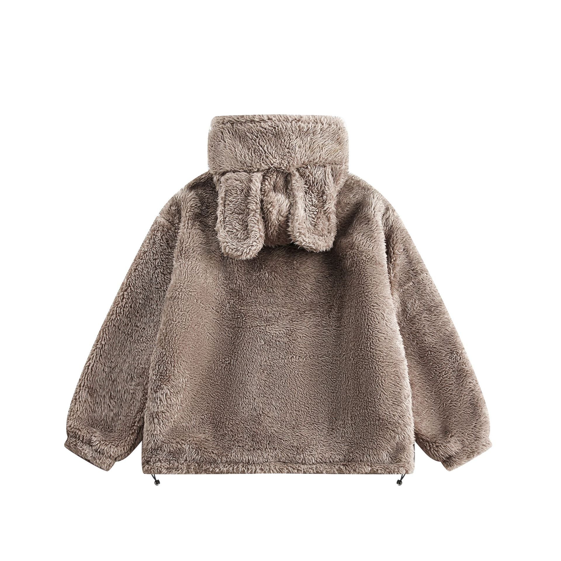 TODAMU® new winter new cute and interesting bunny lamb wool hooded cotton jacket