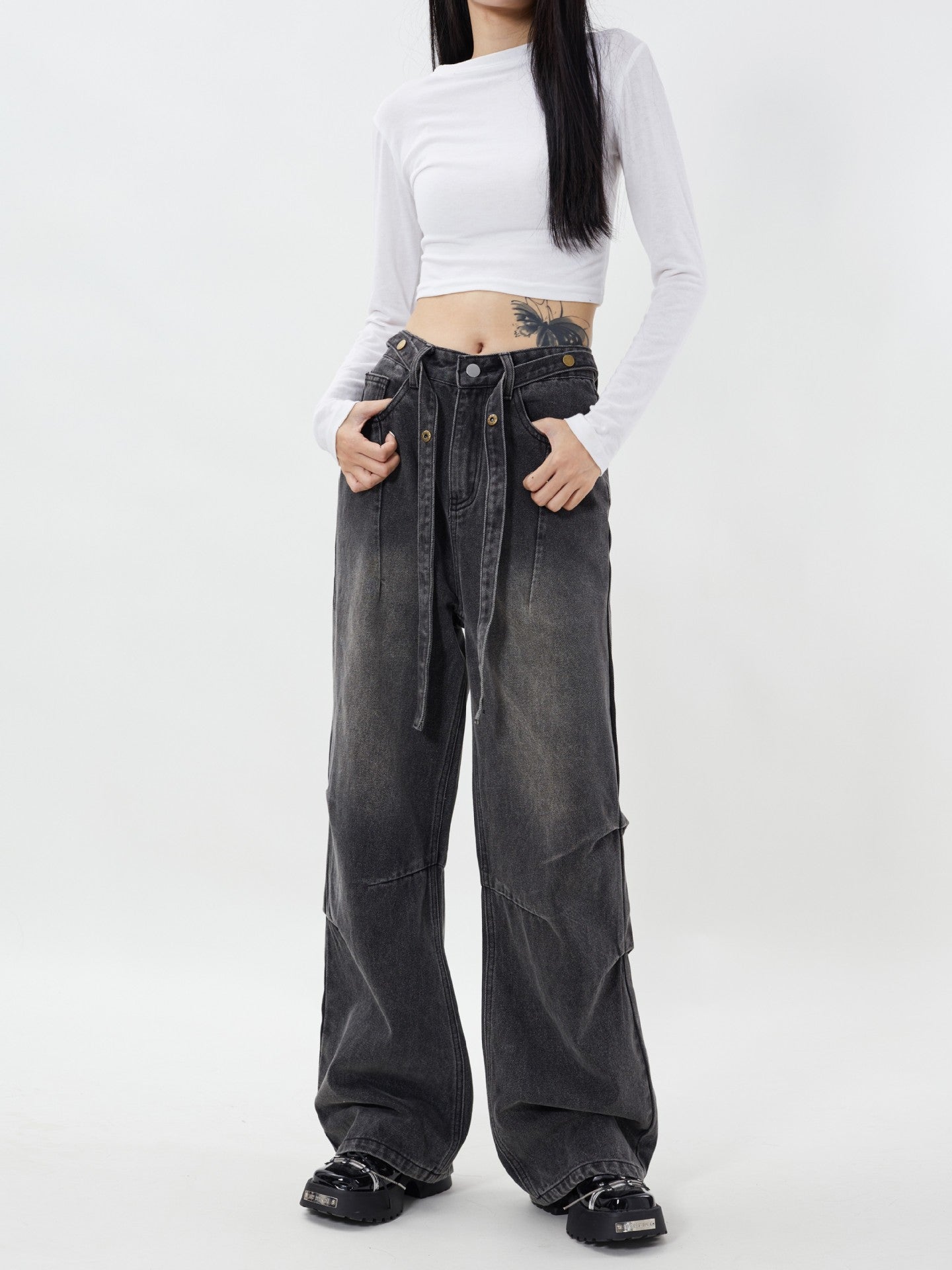 TODAMU® Women's New Loose American Retro Washed Denim Trousers