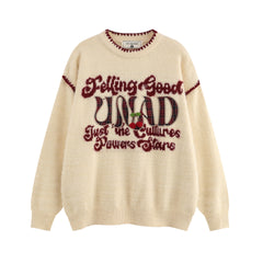 TODAMU® American retro contrast color loose knitted sweater