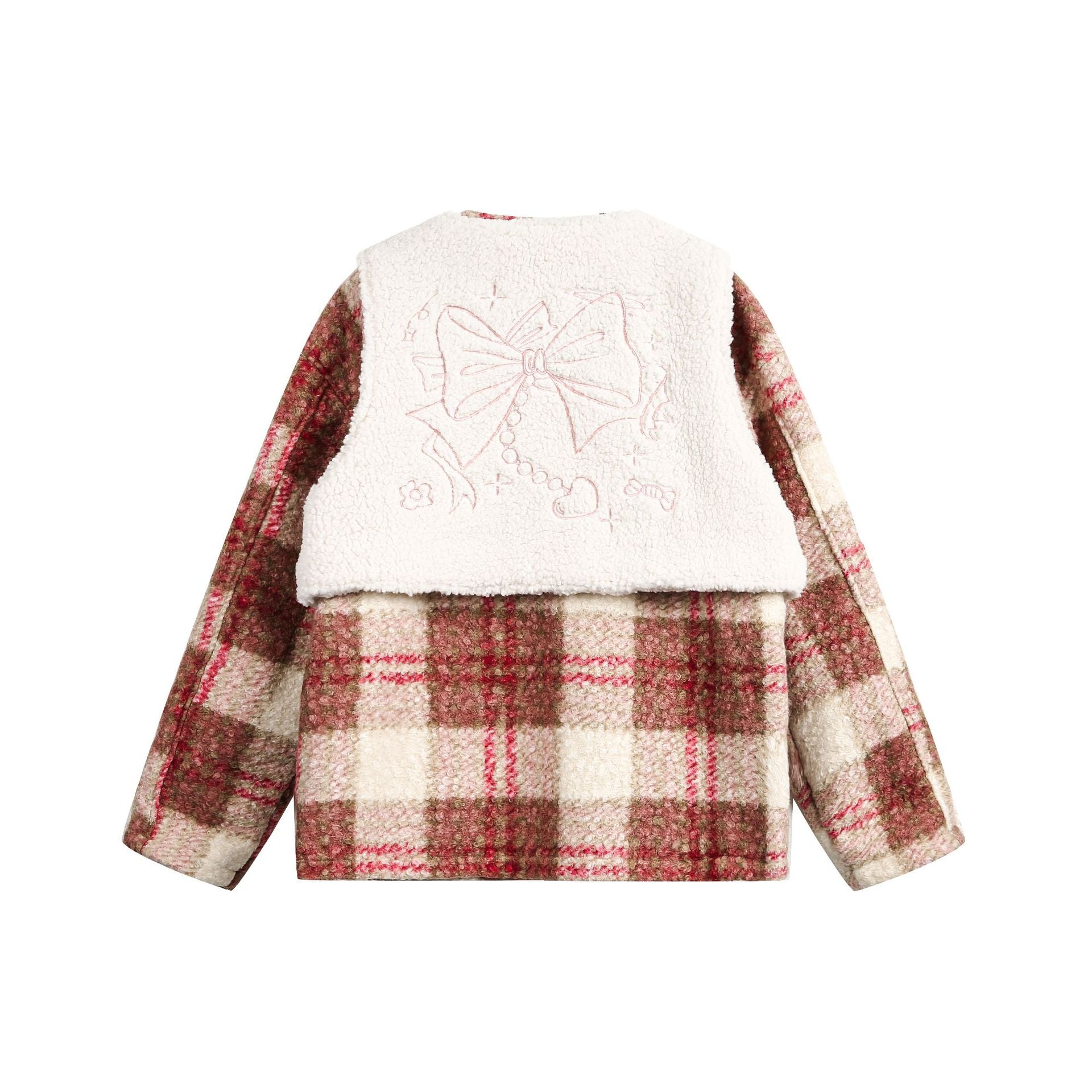 TODAMU®  new winter new sweet girly vest detachable lamb wool cotton jacket