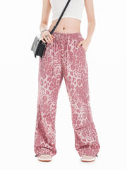 TODAMU® Women's Beautiful Trendy Street Dance Pink Leopard Print Casual Pants