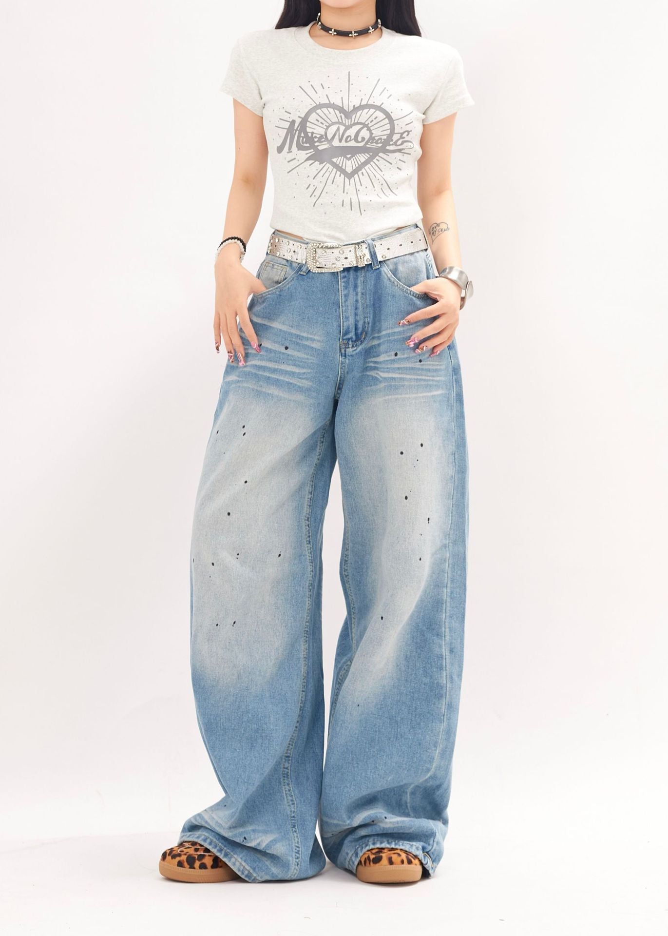 TODAMU® merican Retro Street Trend Washed Denim Trousers