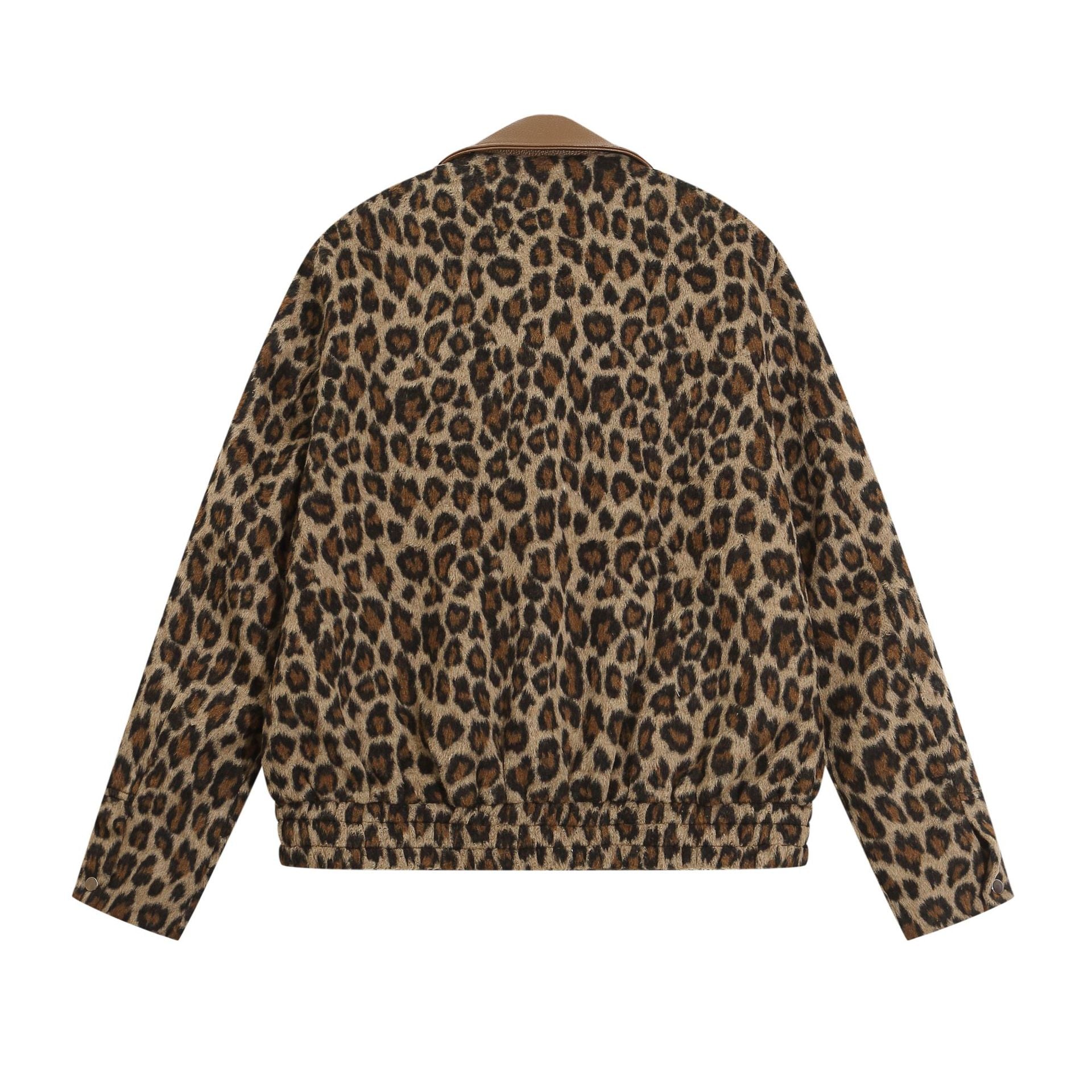 TODAMU® Women's New American Retro Loose Leopard Print Wool Jacket