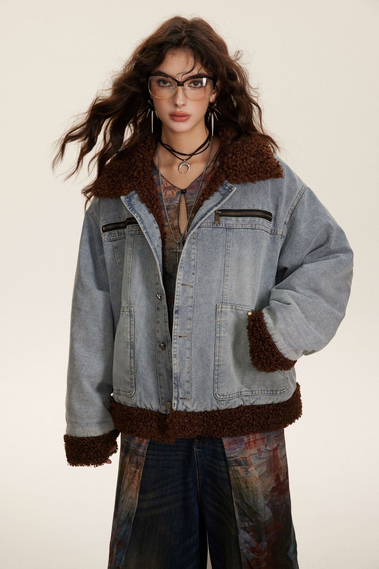 TODAMU® American Vintage Loose-Fit Shearling Cotton Jacket for Women