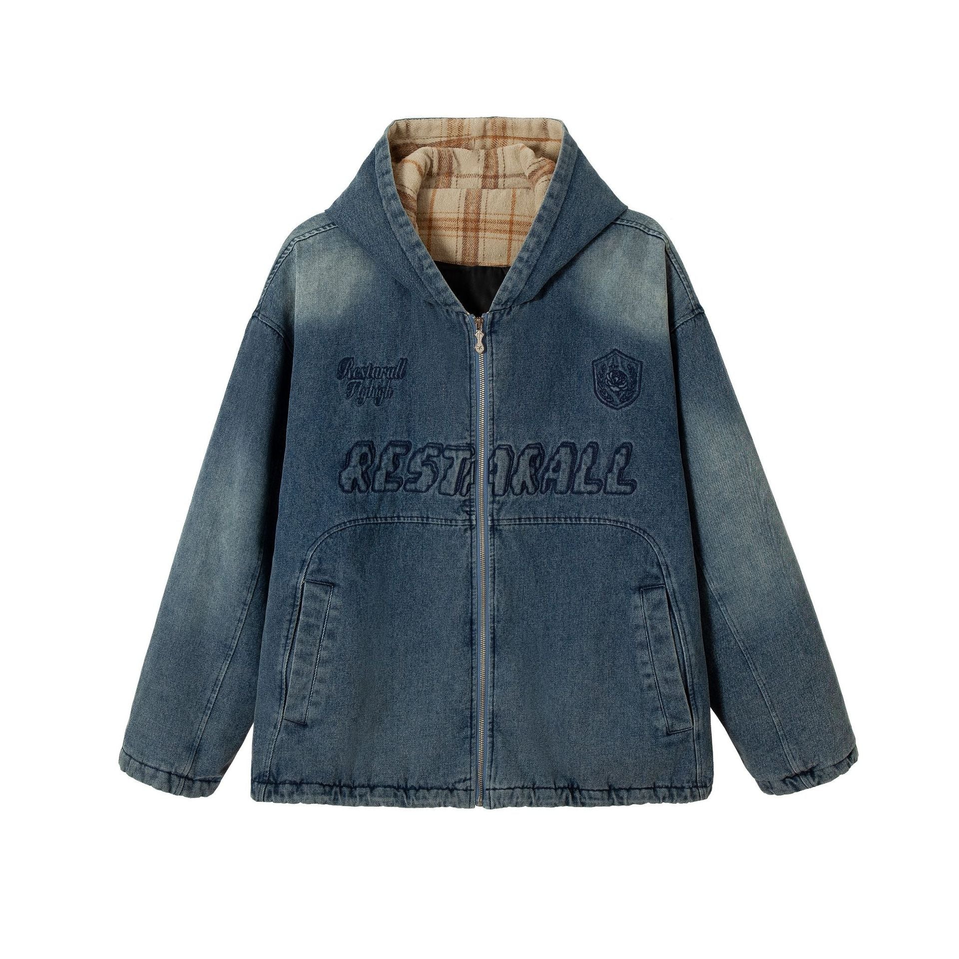 TODAMU® Women's American retro loose washed denim motorcycle style cotton jacket