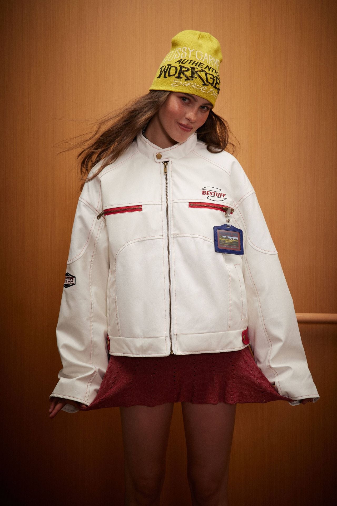 TODAMU® new winter style American street fashion motorcycle embroidered hot girl cotton jacket