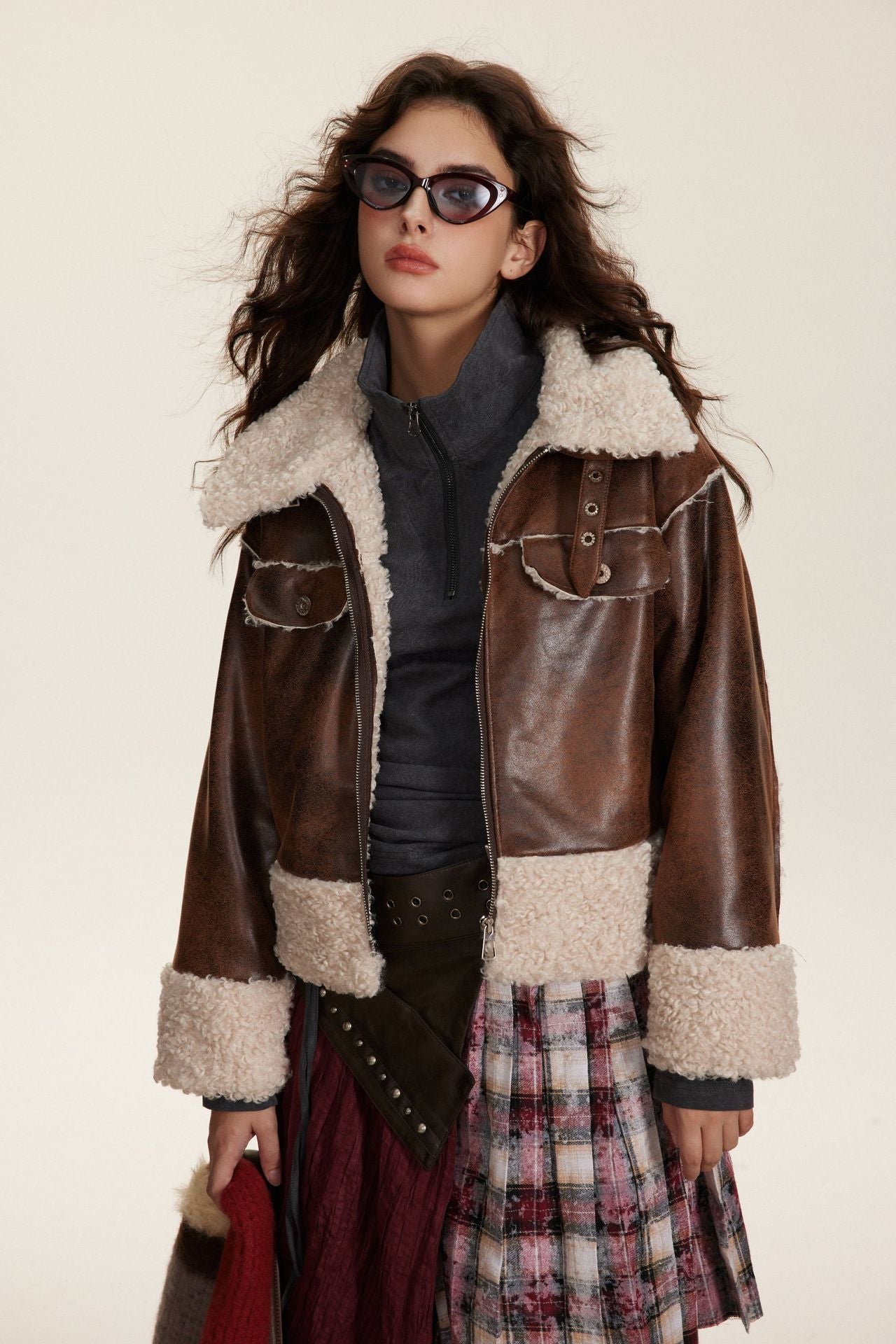 TODAMU® new winter style American retro loose fur all-in-one short cotton jacket