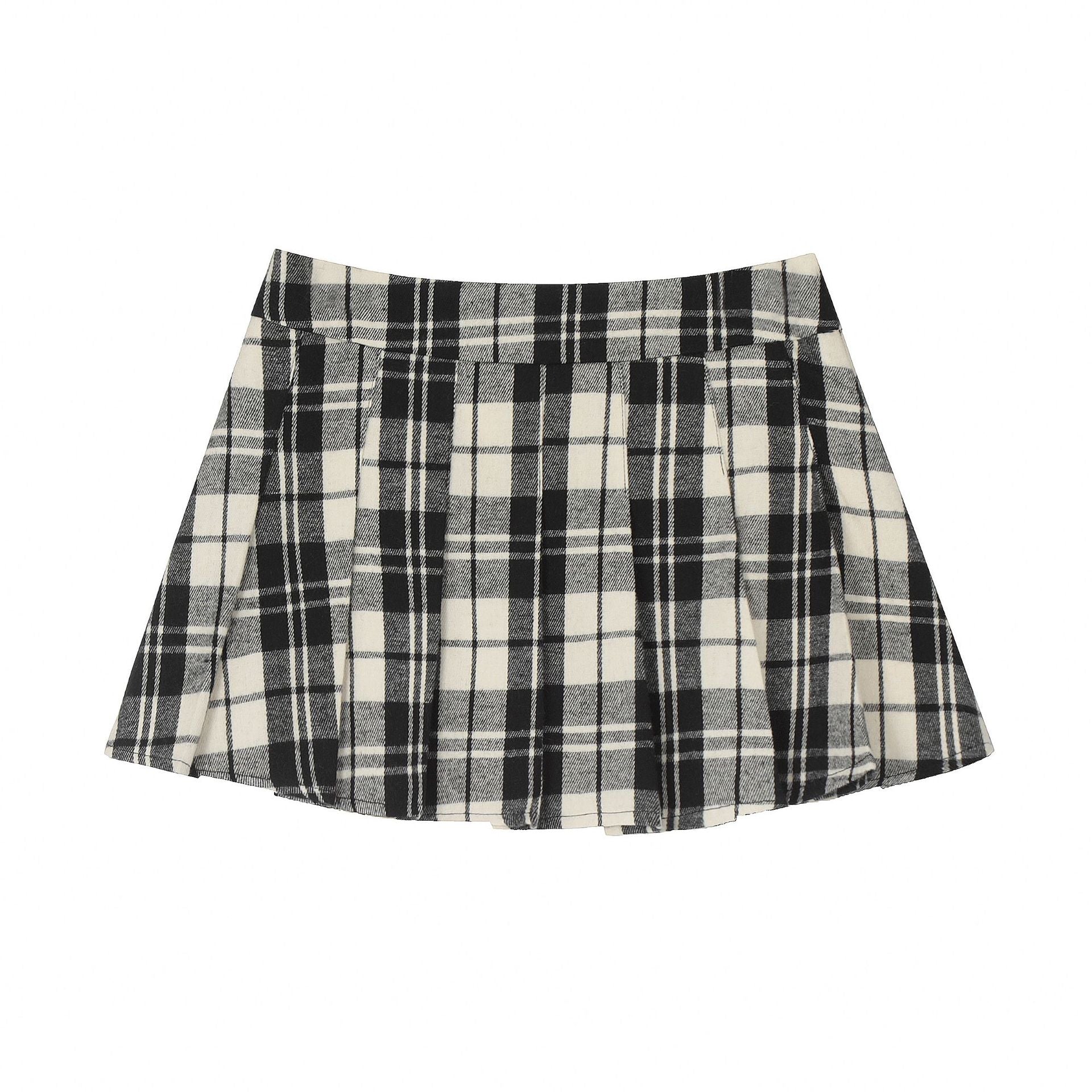 TODAMU® Women's Clothing American Style Versatile Plaid Pleated Skirt