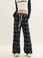 TODAMU® Women's New Style American Retro Plaid Casual Loose Trousers