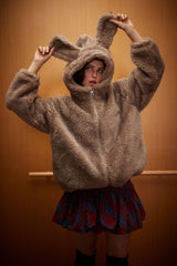 TODAMU® new winter new cute and interesting bunny lamb wool hooded cotton jacket