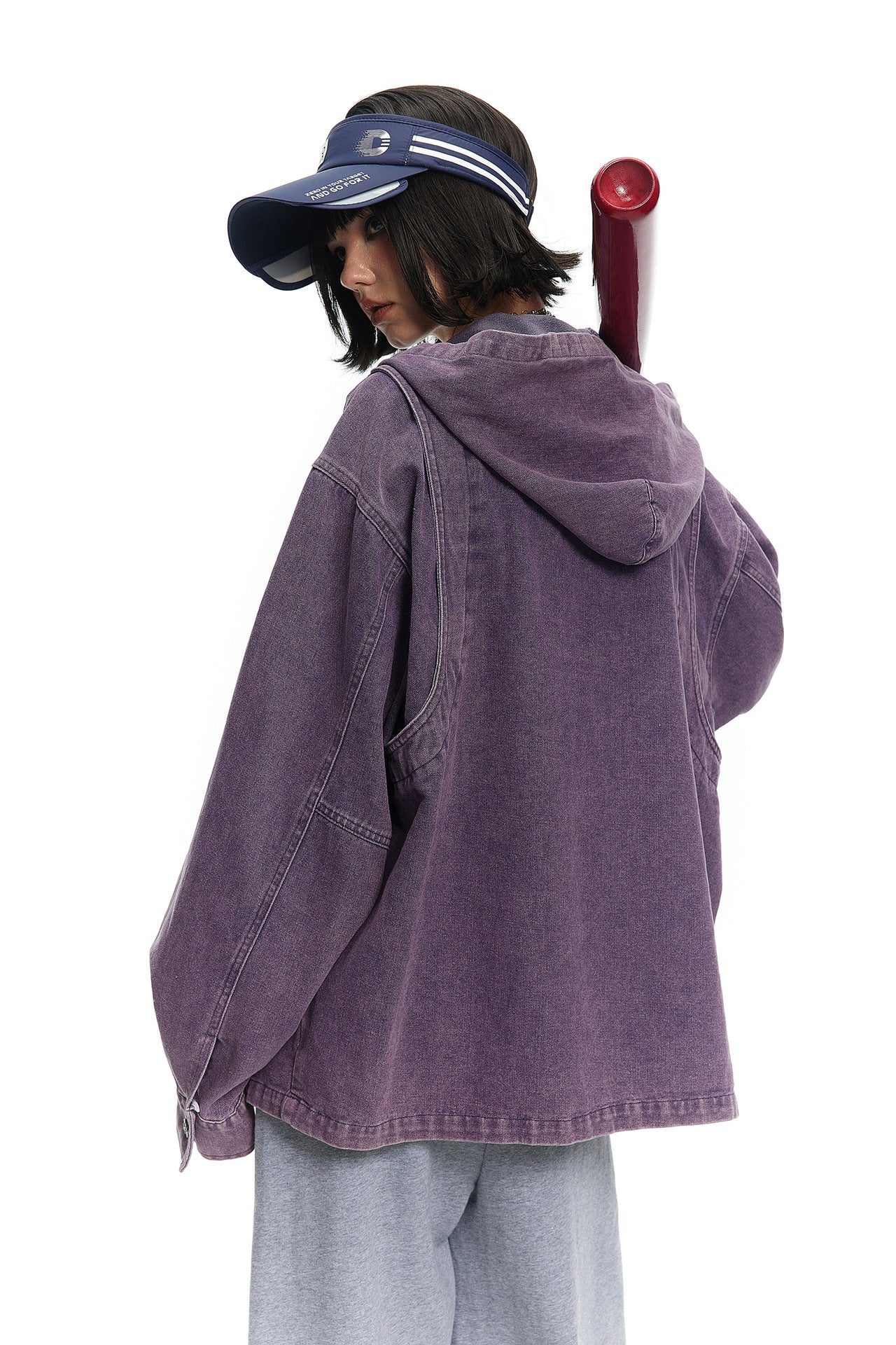 TODAMU® Women's American Retro Vintage Purple Eclipse Hoodie Jacket