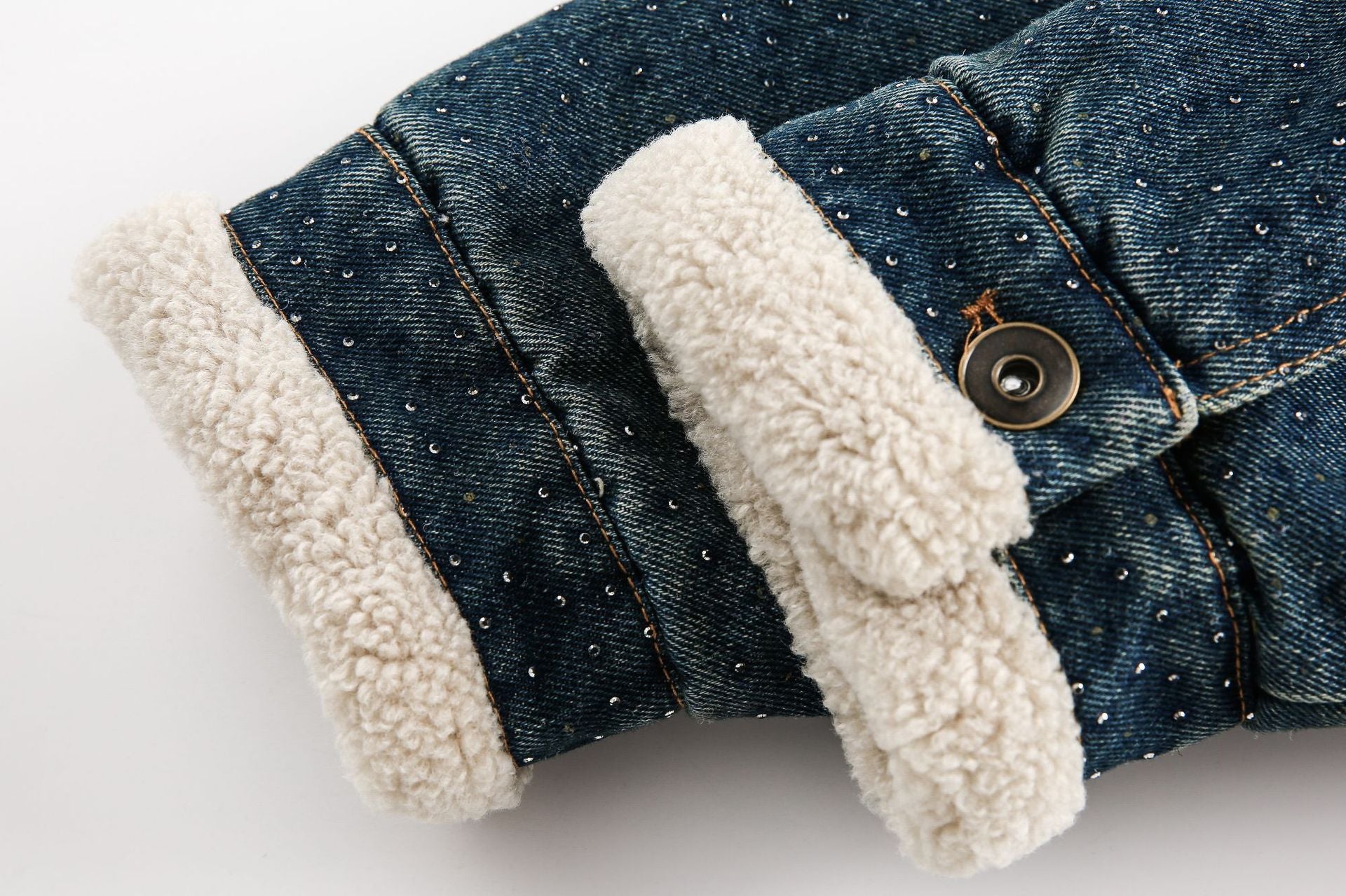 TODAMU® new winter new American retro heavyweight lamb wool denim cotton jacket