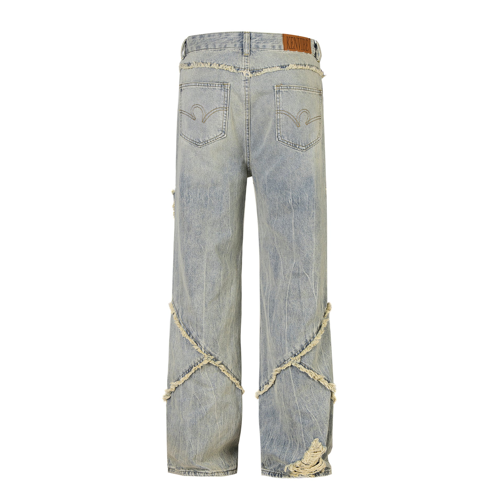 TODAMU® American Retro Street Trend Ripped Washed Denim Trousers